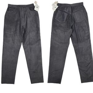 Peruvian Connection 100% Suede Leather Straight High-Rise Pants - 12